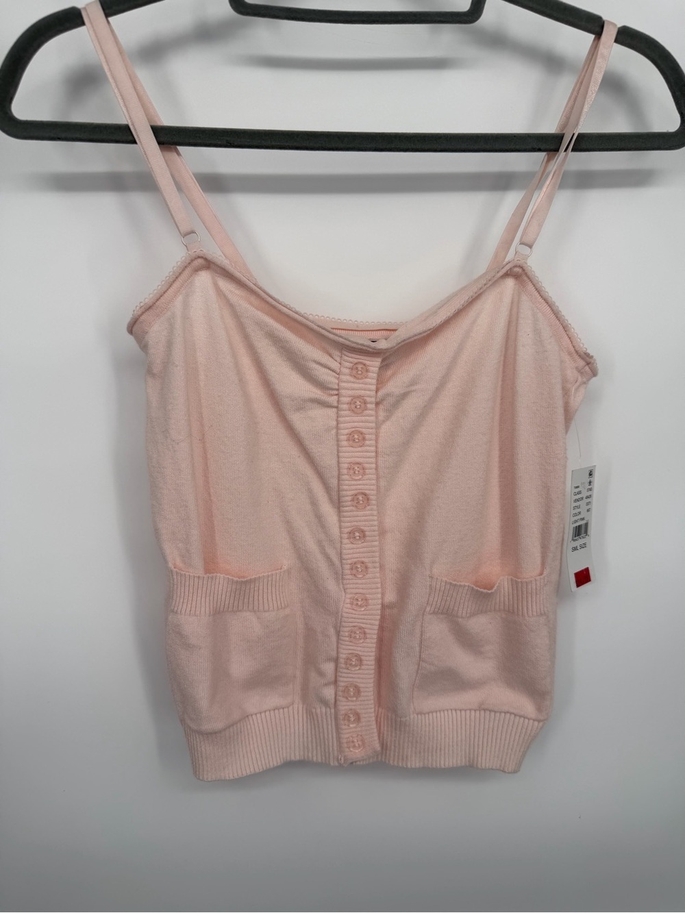 PacSun Light Pink Button-Front Knit Camisole